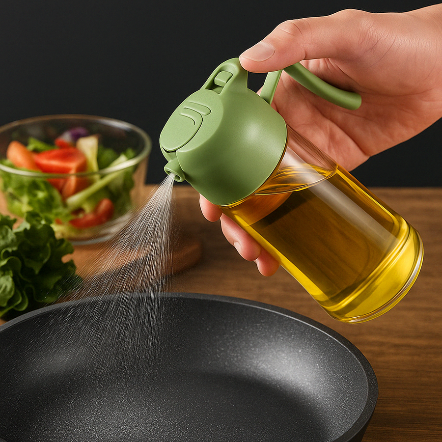 Dual Function Oil Spray and Pour Bottle