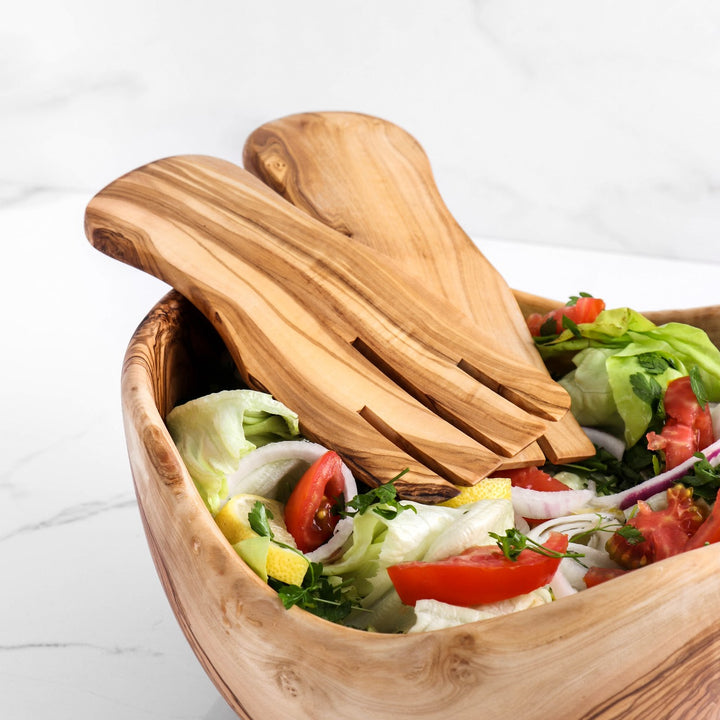 wood salad serving