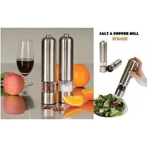 Salt or Pepper Mills With Electric Dispenser In Stainless Steel